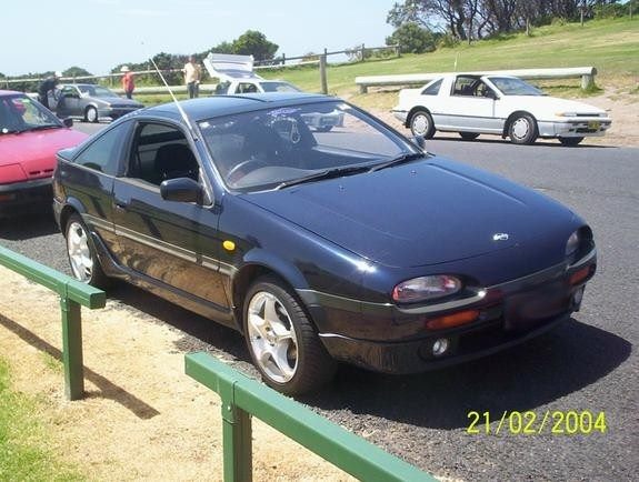 Allie's Nissan Pulsar at a car club meet, 2004